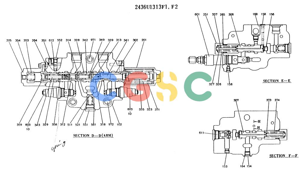 神钢零件查询(K909LC) - MARK II EXCAVATOR ASN LLU-0001 (1/87-12/03) (11-016[03]) - VALVE ASSY, CONTROL Kobelco