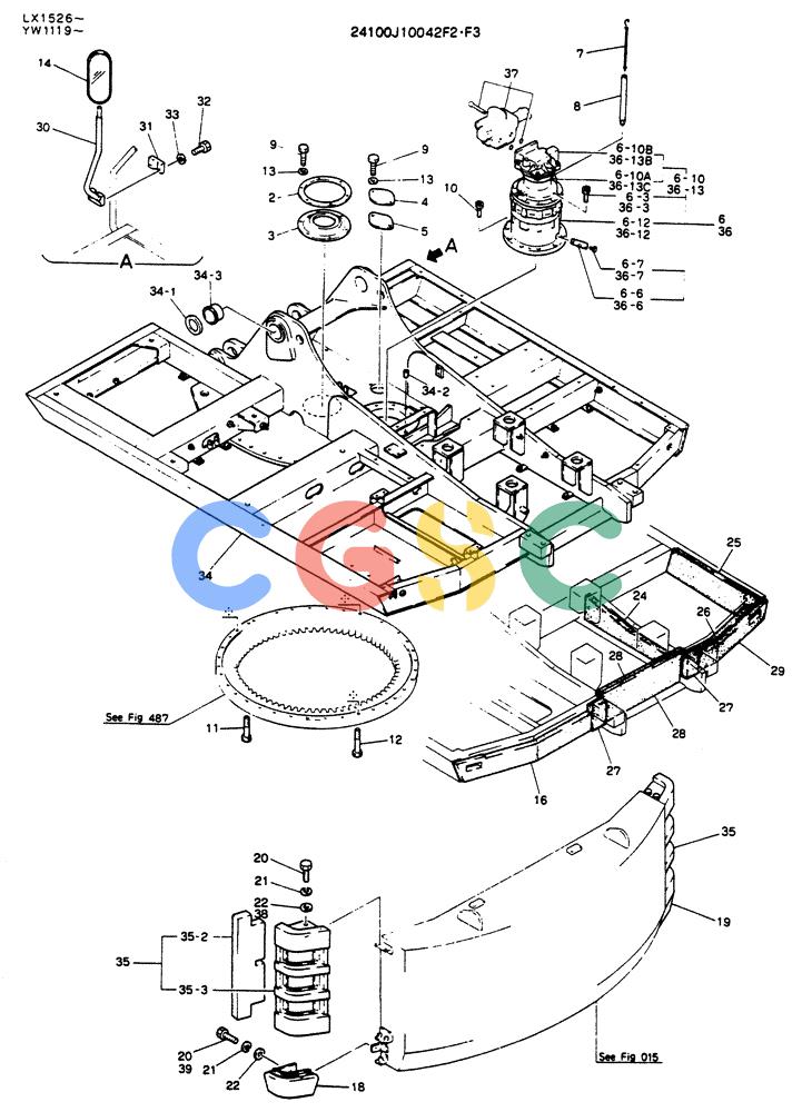 神钢零件查询(K904) - MARK II EXCAVATOR ASN YW1119 (1/88-12/03) (01-002) - FRAME ASSY, UPP (FOR SILENT TYPE) Kobelco