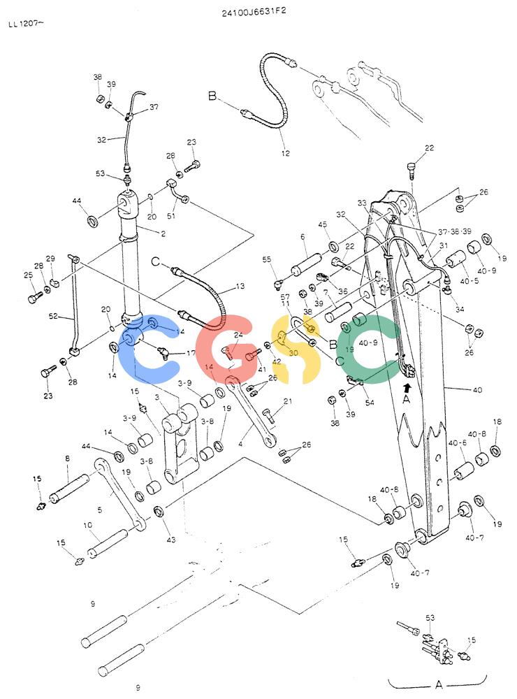 神钢零件查询(K909LC) - MARK II EXCAVATOR BTW LL1207 - LL1487 (1/87-12/03) (09-004) - ARM ASSY, 3.63M Kobelco