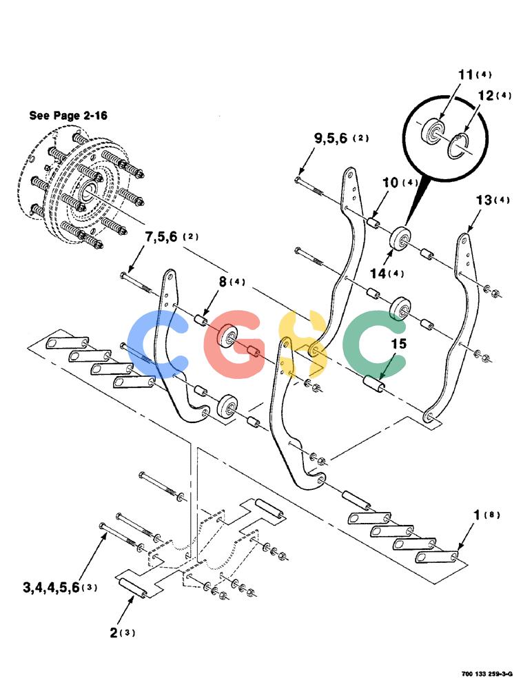 凯斯零件查询(8465) - CASE IH AUTO ROUND BALER (1/91-12/97) (2-14) - CLUTCH CONTROL ASSEMBLY, DRIVE SHAFT Case Agriculture