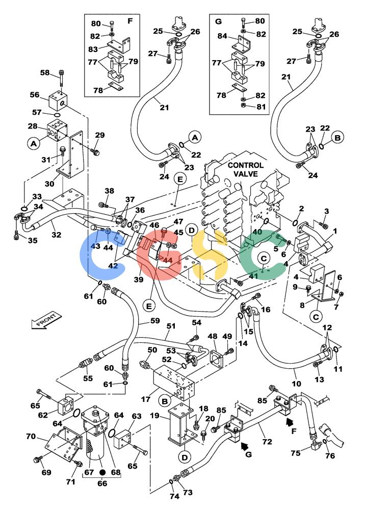 纽荷兰零件查询(E805) - CRAWLER EXCAVATOR TIER 3 (7/06-) (08-036-00[01]) - HYDRAULIC CIRCUIT - OPTIONAL - 3-WAY New Holland Constructuion