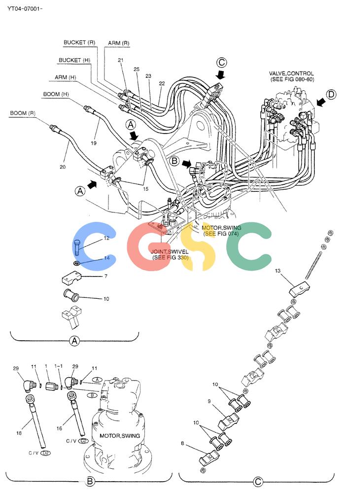 纽荷兰零件查询(BREAKER) - NIBBLER/BREAKER ATTACHMENT - E70SR ASN YT04-07001 (01-010[01]) - HYD LINES, UPP (BREAKER, NIBBLER & BREAKER) New Holland Constructuion