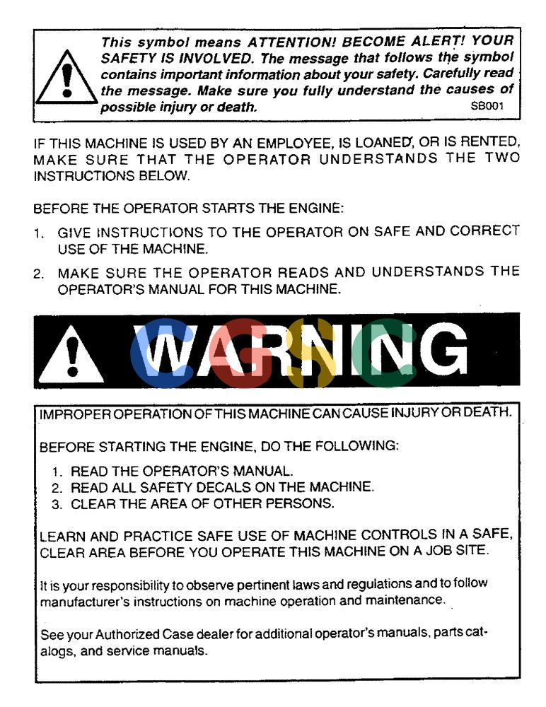 凯斯零件查询(1600) - CONCORD AIR SYSTEM (1/97-12/01) (02) - WARNING Case Agriculture