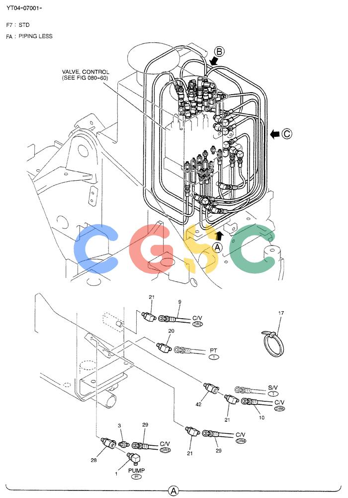 纽荷兰零件查询(BREAKER) - NIBBLER/BREAKER ATTACHMENT - E70SR ASN YT04-07001 (01-031[01]) - CONTROL LINES, MAIN (NIBBLER & BREAKER) New Holland Constructuion