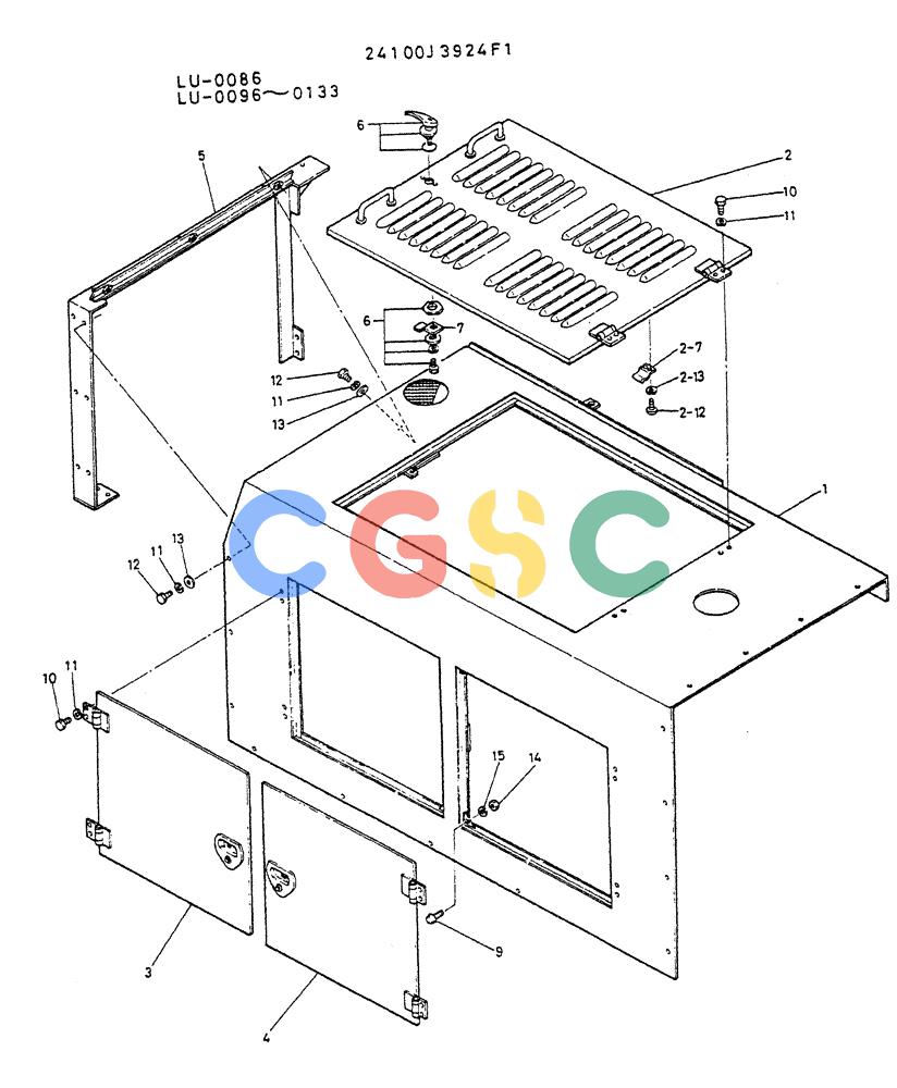 神钢零件查询(K935) - EXCAVATOR SUPPLEMENT ASN LU00154 (1/76-12/03) (02-031) - GUARD ASSY, P/N 24100J3924F1 Kobelco