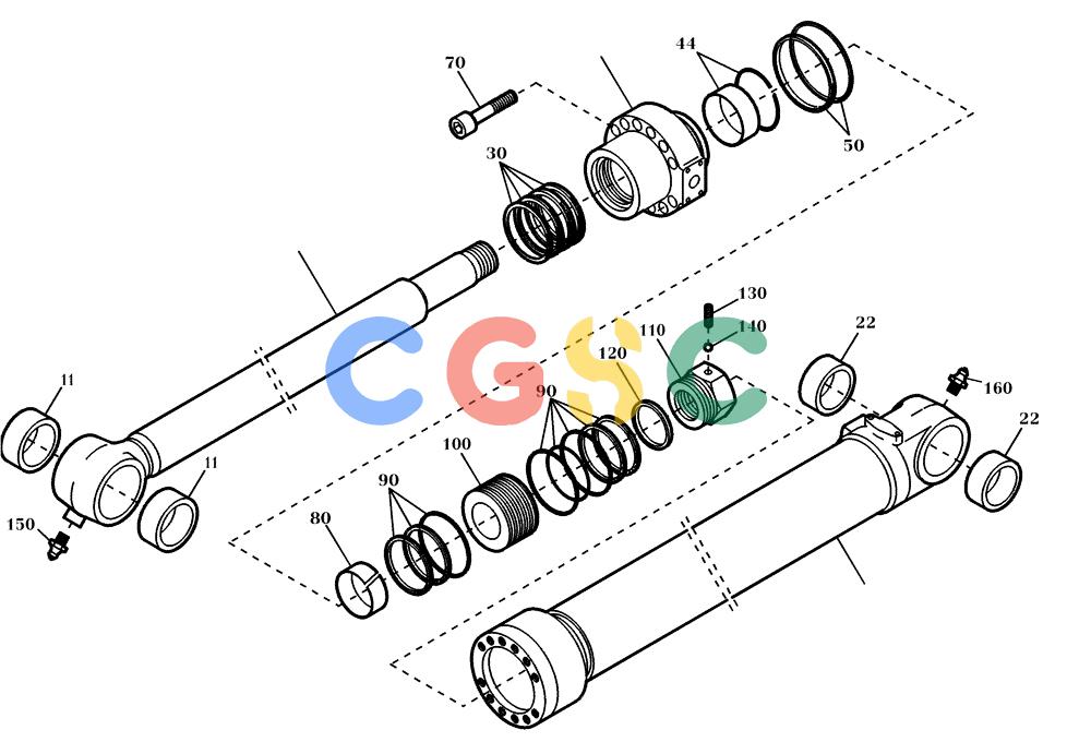 纽荷兰零件查询(EC270) - CRAWLER EXCAVATOR (7/00-) (24.052[001]) - BACKHOE CYLINDER (S/N 727002-727024) New Holland Constructuion