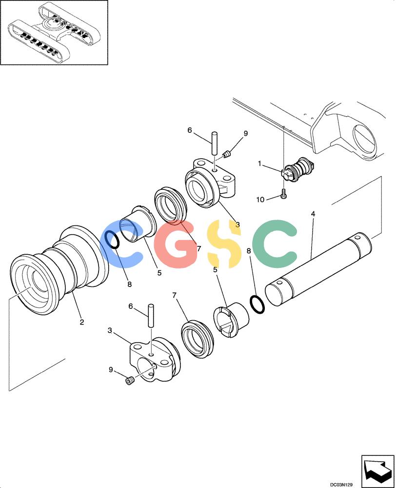 纽荷兰零件查询(E215) - CRAWLER EXCAVATOR (NA) - ASN N6DA21215 (1/06-) (05 -17[00]) - TRACK - ROLLER ASSY New Holland Constructuion