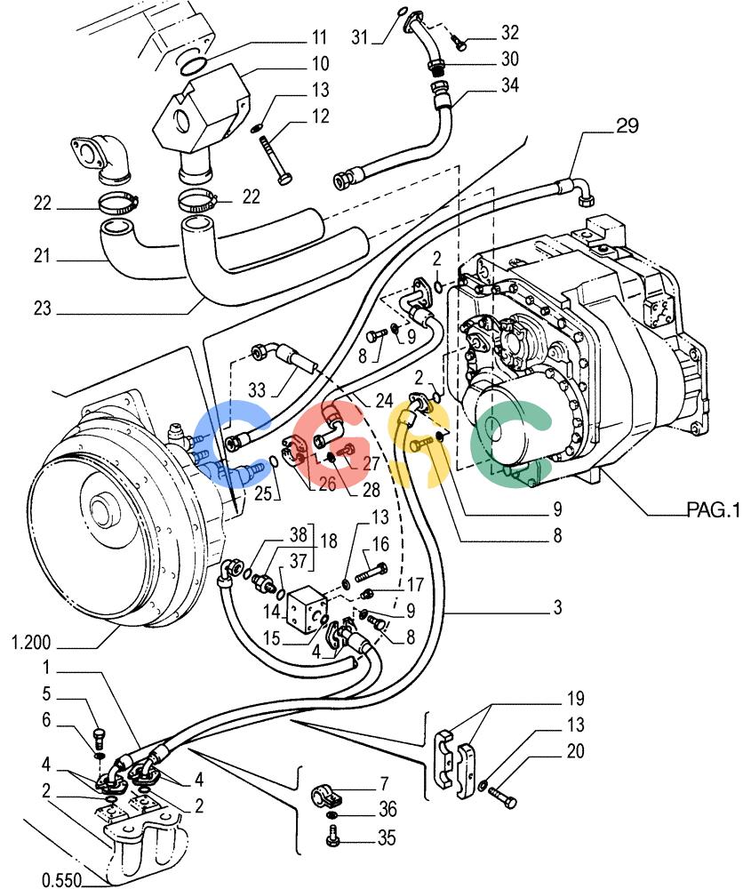 纽荷兰零件查询(FD255) - CRAWLER DOZER (N.A. VERSION) (7/95-) (1.211[14]) - TRANSMISSION - PIPING New Holland Constructuion