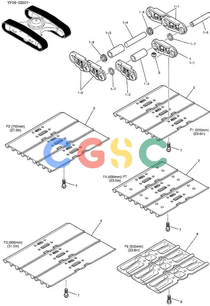纽荷兰零件查询(E235BSRNLC) - CRAWLER EXCAVATOR ASN YU05-02001 (02-012) - SHOE ASSY New Holland Constructuion