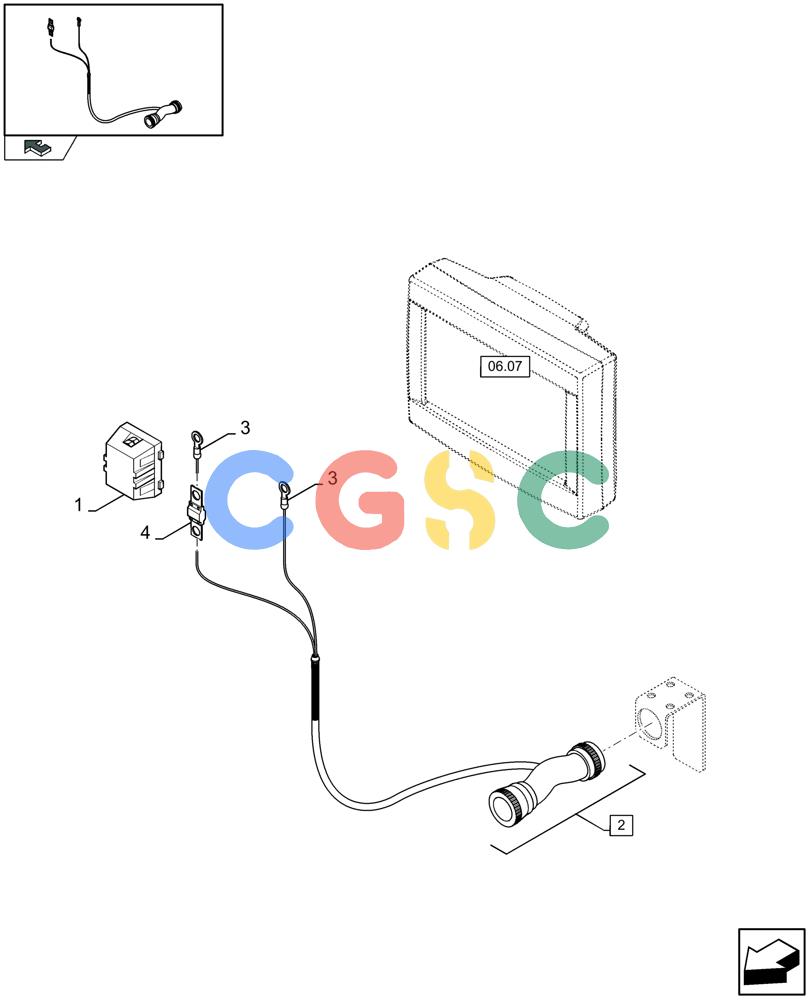 凯斯零件查询(LB433S) - BIG RECTANGULAR BALER (9/08-12/12) (06.06[01]) - EXTRA VT POWER CABLE FOR ISOBUS TRACTORS Case Agriculture