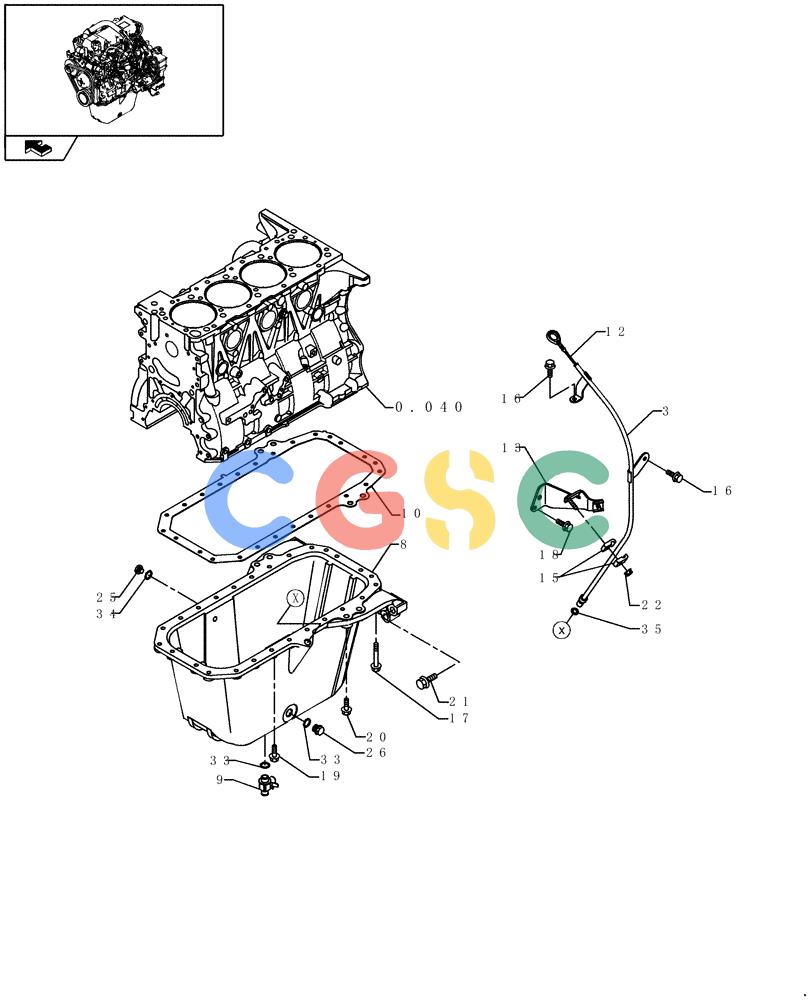 纽荷兰零件查询(E235BSR) - CRAWLER EXCAVATOR (5/07-) (0.042[01]) - ENGINE OIL SUMP New Holland Constructuion