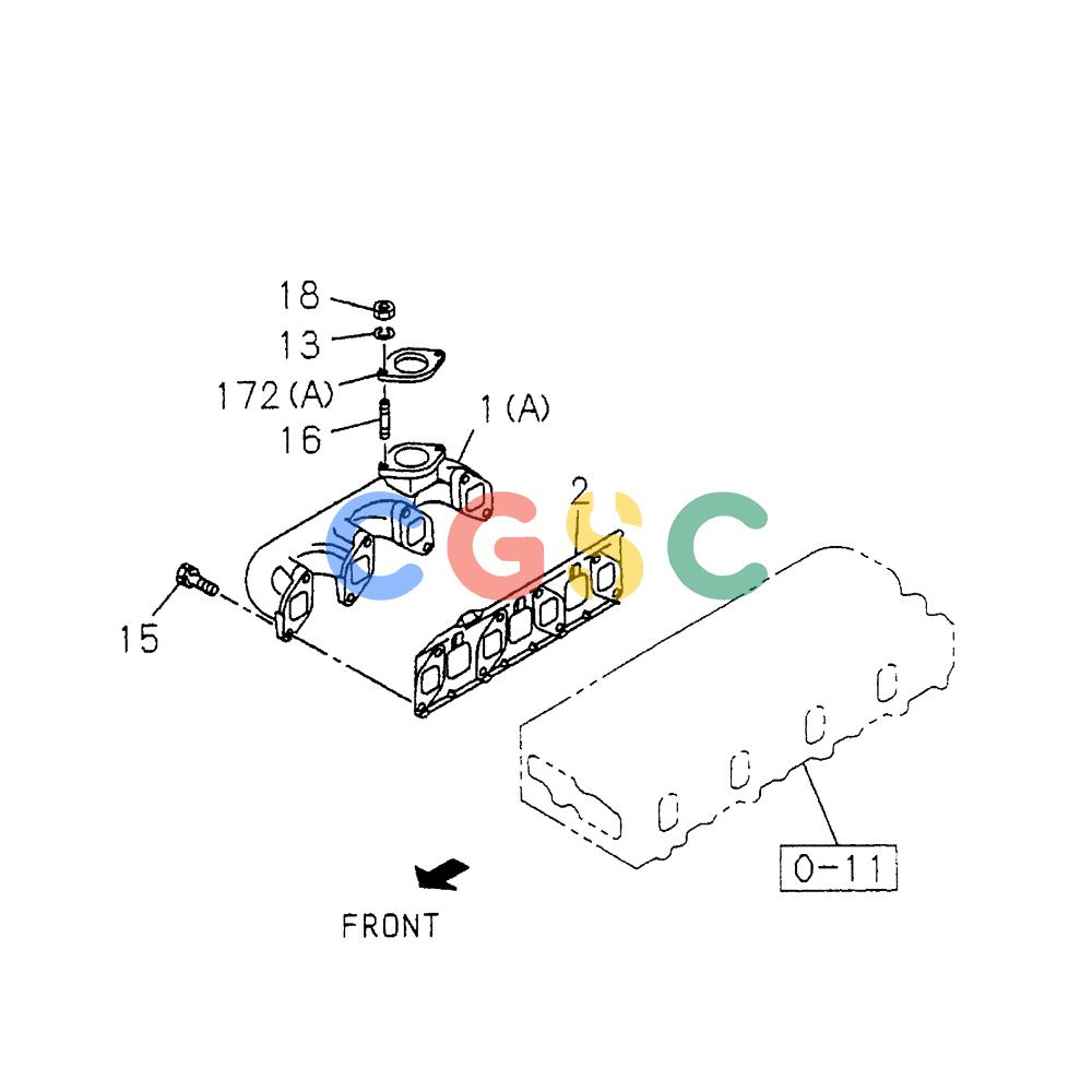 纽荷兰零件查询(EH80) - MIDI CRAWLER EXCAVATOR ASN LF04-02000 (N4TA18001 thru N4TA18010, ASN N5TA18011 -) (NA) (1/ (229) - EXHAUST MANIFOLD New Holland Constructuion