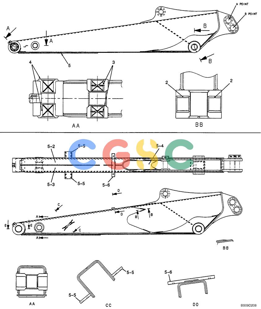 神钢零件查询(NIBBLER) - & BREAKER - SK70SR-1E SHORT RADIUS EXCAVATOR ASN YT02-04001 (4/03-12/04) (06-111[00]) - ARM, LONG 2.07M (6FT 9IN) (NORWAY) (BREAKER), (YT12B00083F2) Kobelco