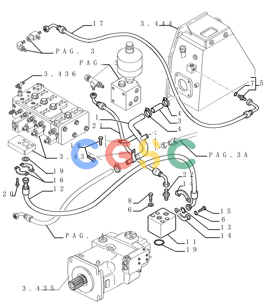 纽荷兰零件查询(DC180LT) - CRAWLER DOZER (5/00-) (3.434[02]) - HYDRAULIC SYSTEM PIPING - VERSION (01) New Holland Constructuion