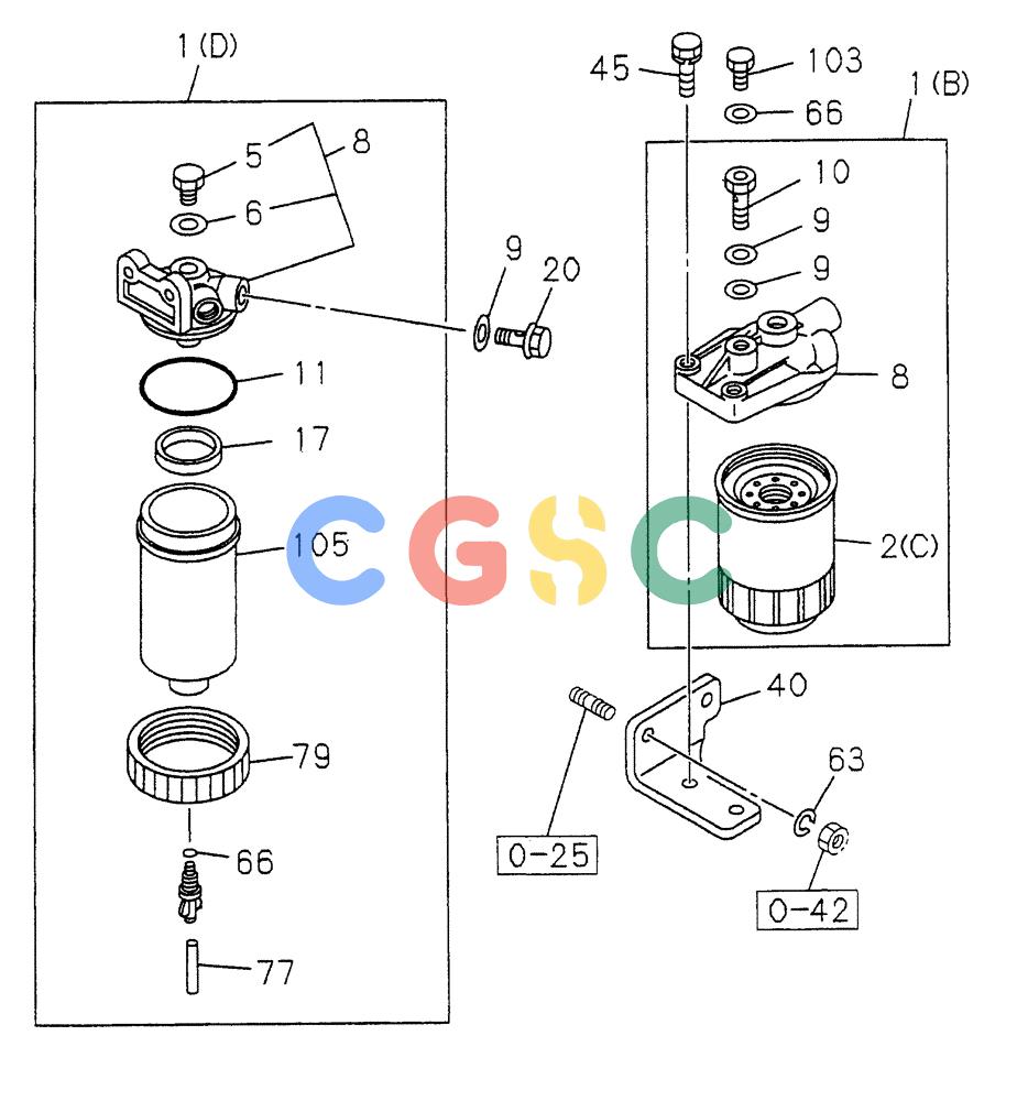 纽荷兰零件查询(E70) - MIDI CRAWLER EXCAVATOR (NA) (1/06-) (197) - FUEL FILTER AND BRACKET New Holland Constructuion
