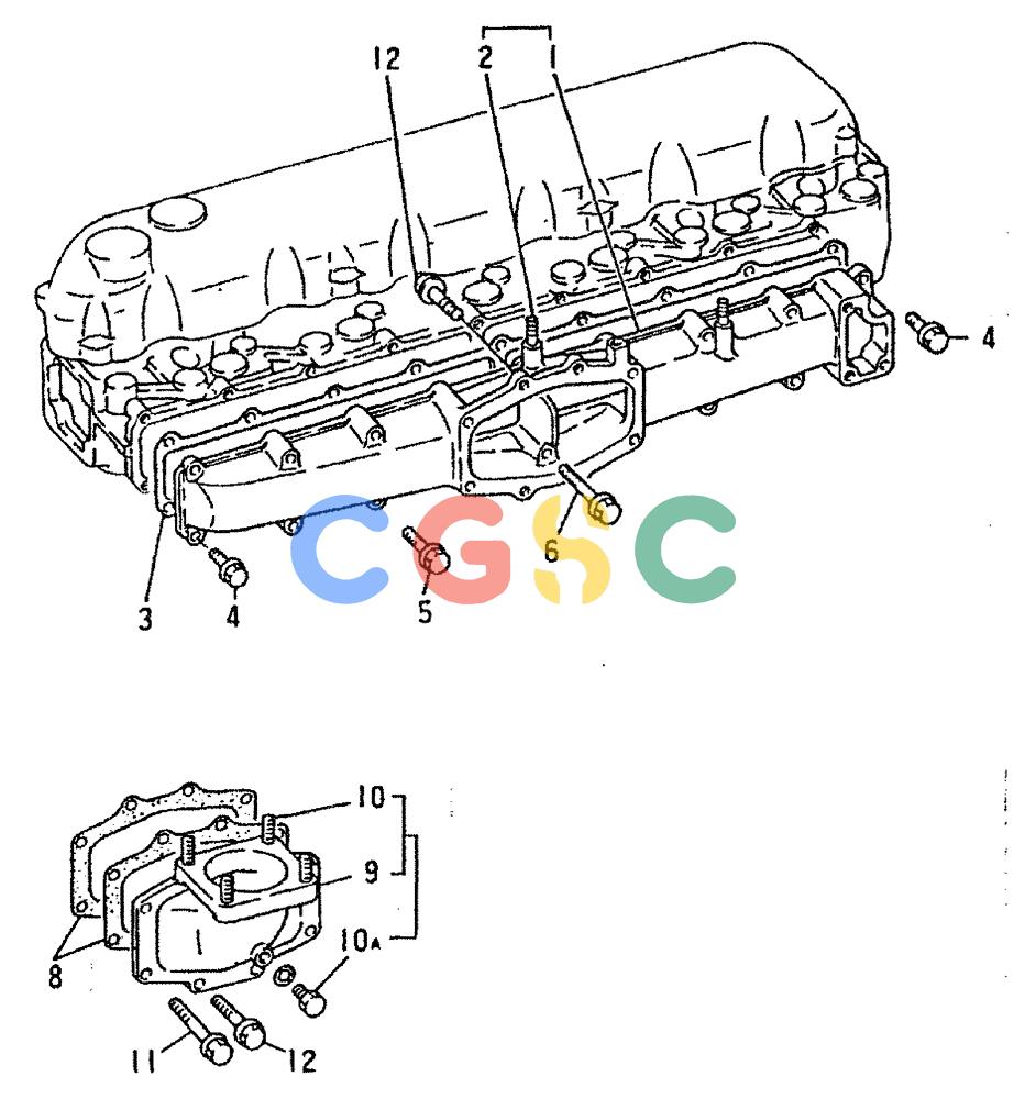 神钢零件查询(6D16-T) - MITSUBISHI DIESEL ENGINE - K909LC & MD240BLC (1/87-12/06) (01-027) - INLET MANIFOLD P/N ME033379 Kobelco