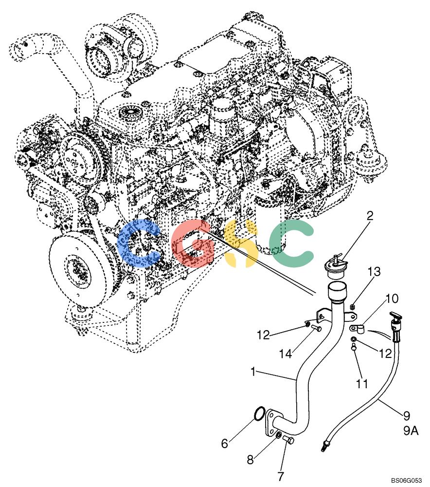 纽荷兰零件查询(D150B) - CRAWLER DOZER TIER 3 (HYDRO) (10/07-) (02-09) - ENGINE, DIPSTICK New Holland Constructuion