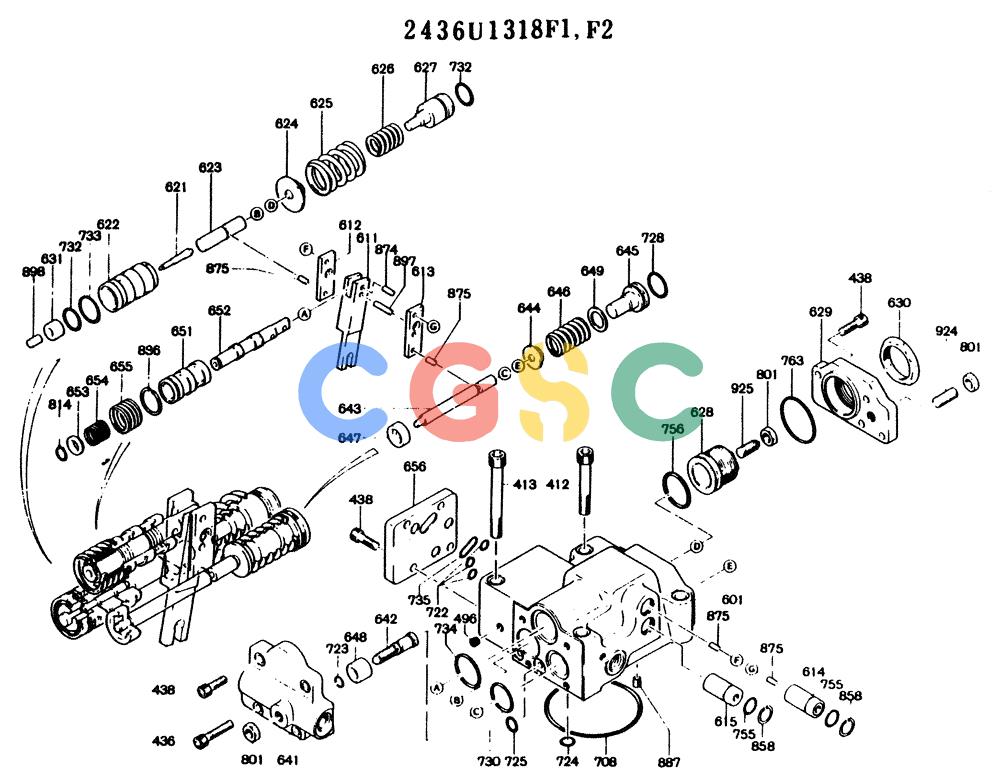 神钢零件查询(K904) - MARK II EXCAVATOR ASN YW1119 (1/88-12/03) (11-037) - REGULATOR ASSY (F) Kobelco