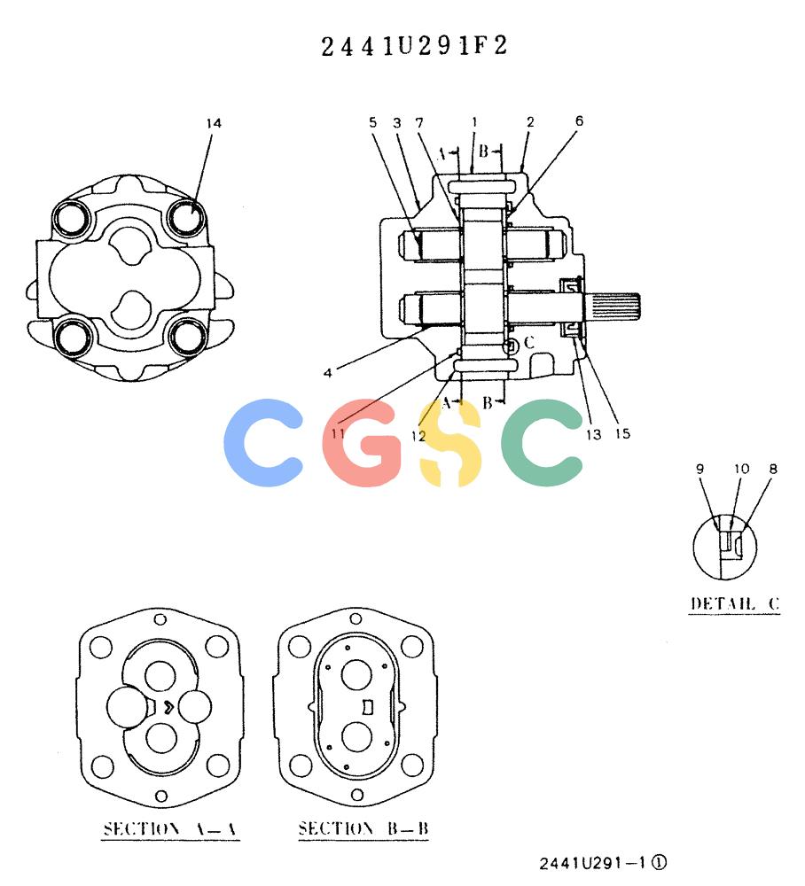 神钢零件查询(K907LC) - MARK II EXCAVATOR BTW YQU0001 - YQU0400 (1/87-12/03) (11-027) - PUMP ASSY, GEAR Kobelco