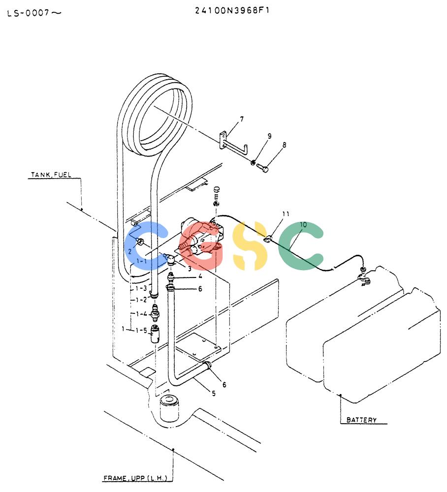 神钢零件查询(K916LC) - EXCAVATOR ASN YS0119 (1/87-12/03) (08-001) - PUMP ASSY, FUEL Kobelco