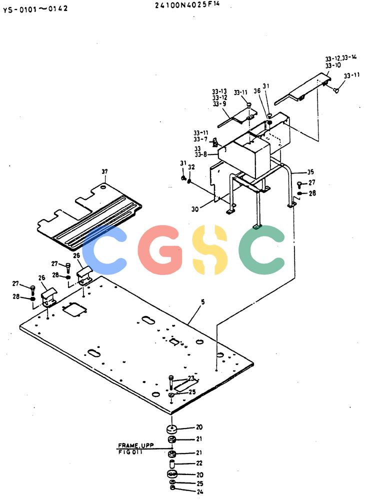 神钢零件查询(MD400LC) - EXCAVATOR BTW YS0101 - YS0200 (1/80-12/06) (02-003) - PLATE ASSY, FLOOR/ P.N. 24100N4025F14 Kobelco