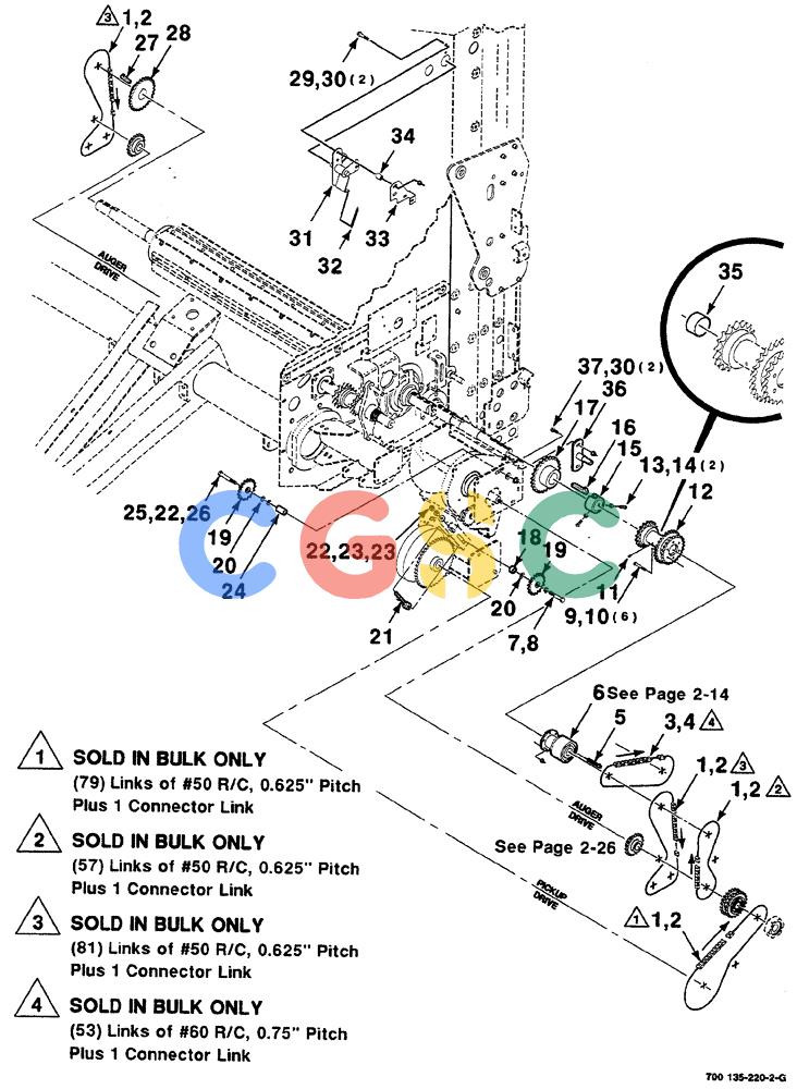 凯斯零件查询(RS561A) - CASE IH ROUND BALER (1/99-12/00) (2-012) - PICKUP AND AUGER DRIVE ASSEMBLY Case Agriculture