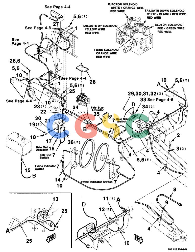 凯斯零件查询(8465) - CASE IH AUTO ROUND BALER (1/91-12/97) (4-02) - ELECTRICAL HARNESS ASSEMBLY, FRONT Case Agriculture