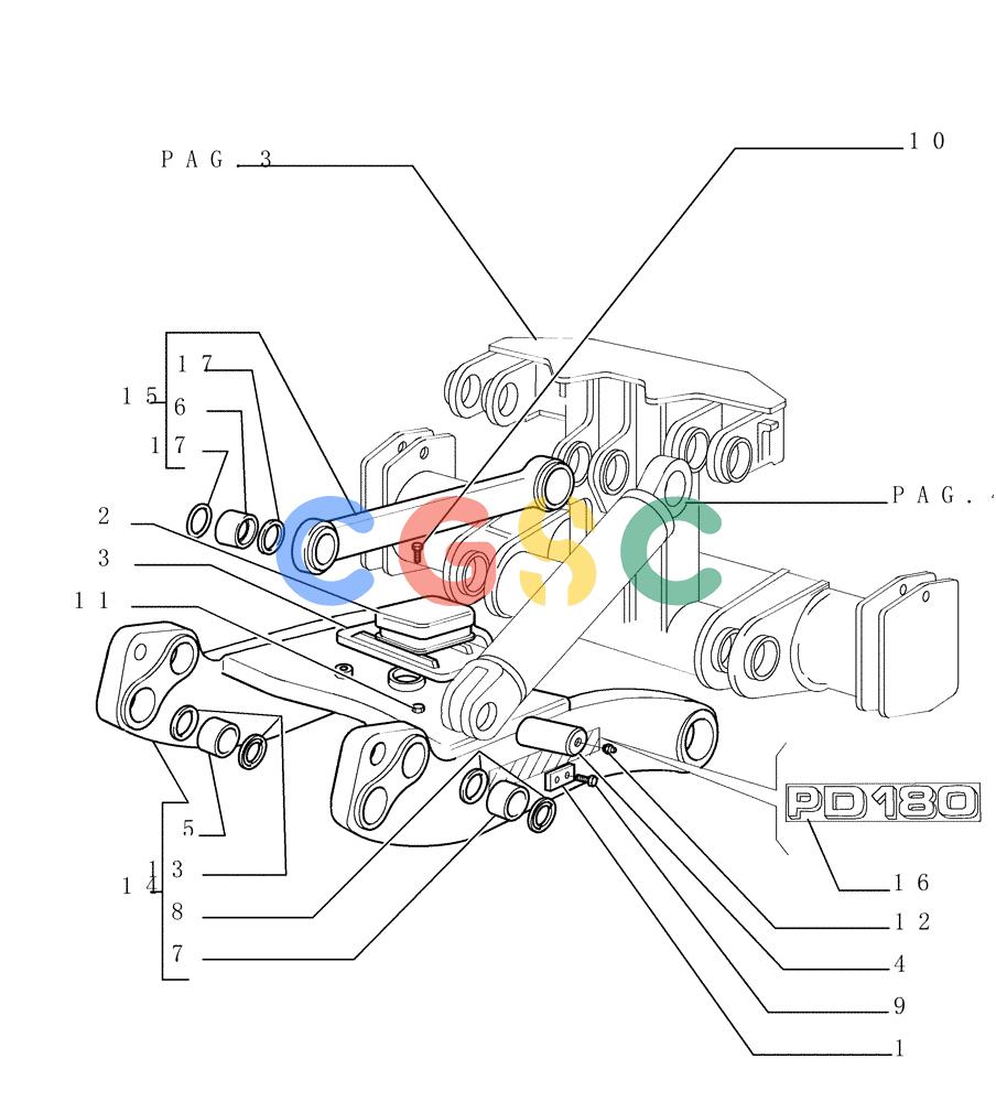 纽荷兰零件查询(DC180.B) - CRAWLER DOZER TIER 2 (3/03-) (9.522[02]) - RIPPER (PD) - FRAME - OPTIONAL CODE 784115051 - VERSION (01-02) New Holland Constructuion