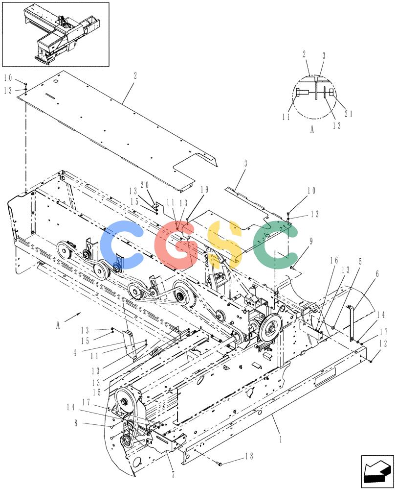 凯斯零件查询(SB541C) - SMALL SQUARE BALER (9/09-12/10) (90.105.23) - HOUSING, FEEDER TOP, SB541 NORTH AMERICA Case Agriculture