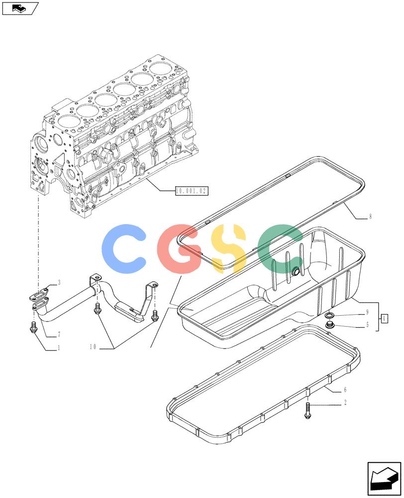 神钢零件查询(F4HFE613U A005) - ENGINE 5801366315 - 84169137 (3/10-) (10.102.01) - ENGINE OIL SUMP (504084714) Kobelco