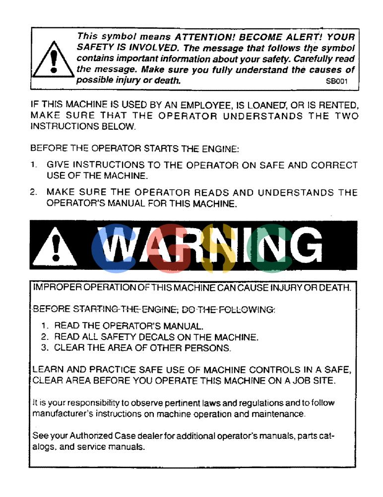 凯斯零件查询(1802) - CONCORD AIR SYSTEM (1/90-11/01) (02) - WARNING Case Agriculture