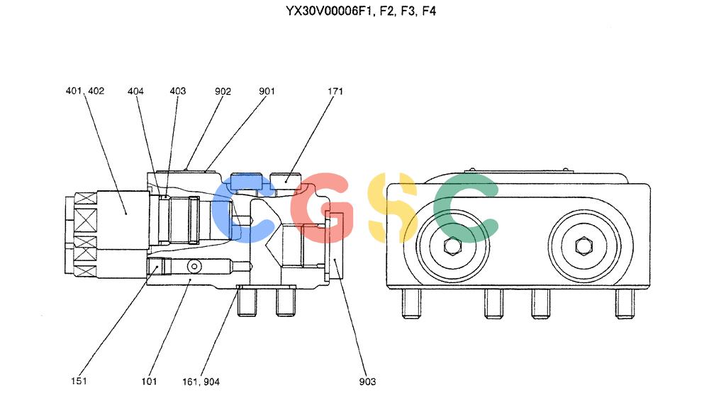 神钢零件查询(ED150-1E) - BLADE RUNNER EXCAVATOR/DOZER ASN YL05-00555 (11/03-12/04) (09-048) - VALVE ASSY, SWING-REACTIONLESS Kobelco