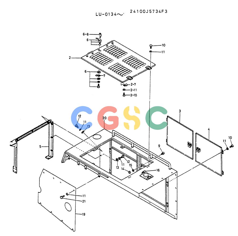 神钢零件查询(K935) - EXCAVATOR SUPPLEMENT ASN LU00154 (1/76-12/03) (02-041) - GUARD ASSY (FOR NORTH AMERICA, ALASKA) Kobelco