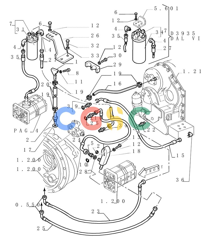 纽荷兰零件查询(DC180PS) - CRAWLER DOZER (11/00-) (1.220[02]) - TRANSMISSION LUBRICATION SYSTEM New Holland Constructuion