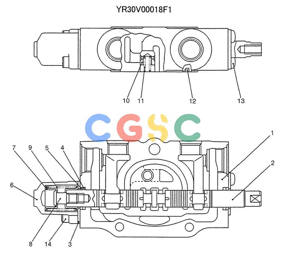 纽荷兰零件查询(E235SRLC) - CRAWLER EXCAVATOR BTW YU04-00837 - YU04-01417 (07-039) - SECTION ASSY, SPOOL New Holland Constructuion