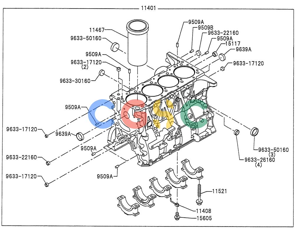 纽荷兰零件查询(E235BSRNLC) - CRAWLER EXCAVATOR ASN YU05-02001 (10-002[01]) - CYLINDER BLOCK New Holland Constructuion
