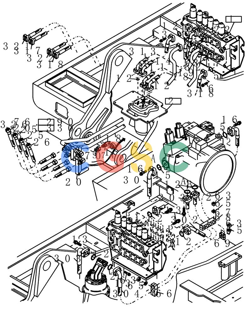 纽荷兰零件查询(EC215) - CRAWLER EXCAVATOR (11/99-) (20.310[003]) - HYDRAULIC SYSTEM HIGH PRESSURE (S/N 721656-721661) New Holland Constructuion