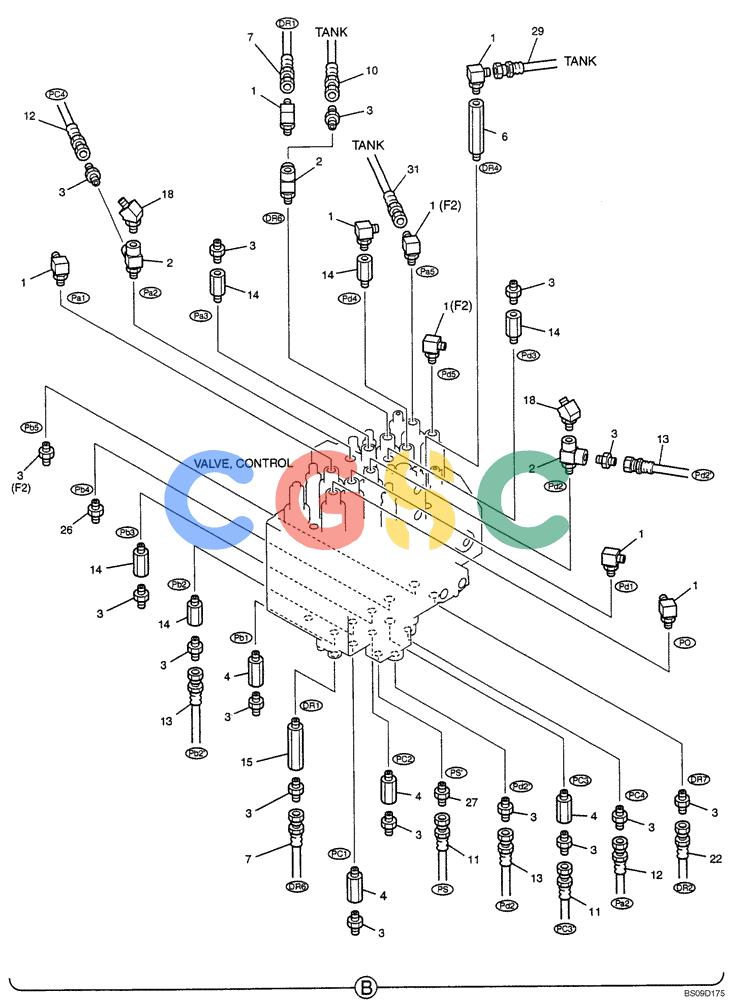 神钢零件查询(NIBBLER) - & BREAKER - SK70SR-1E SHORT RADIUS EXCAVATOR ASN YT02-04001 (4/03-12/04) (06-061[02]) - MAIN CONTROL LINES (BREAKER), (YT06H00029F4), PAGE 2 OF 3 Kobelco