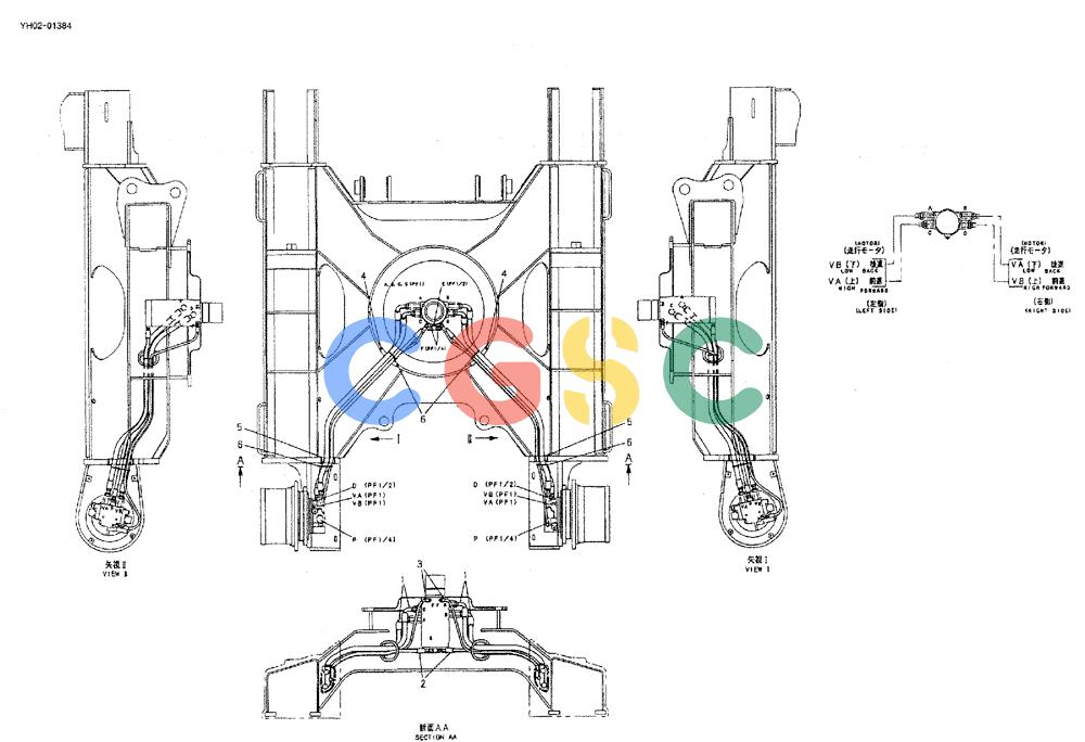 神钢零件查询(ED150) - BLADE RUNNER EXCAVATOR/DOZER ASN YH02-01384 (4/02-12/03) (02-012[1]) - HYD LINES, LOW Kobelco