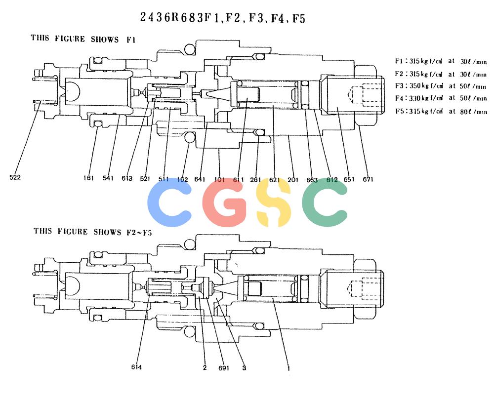 神钢零件查询(K907LC) - MARK II EXCAVATOR ASN YQ0565 (GLOBAL) (1/87-12/03) (11-002) - VALVE ASSY, RELIEF (2436R683F1) Kobelco