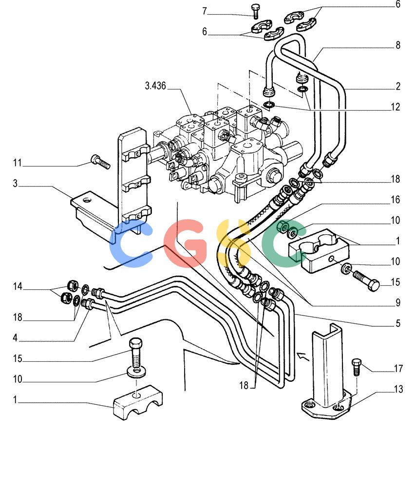 纽荷兰零件查询(FD175) - CRAWLER DOZER (N.A. VERSION)(S/N 061640 & AFTER) (1/93-) (3.471[01]) - PIPING - HYDRAULIC TILT New Holland Constructuion