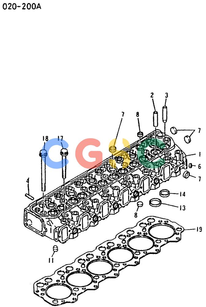 神钢零件查询(K907LC) - MARK II EXCAVATOR BTW YQU0001 - YQU0400 (1/87-12/03) (12-006) - CYLINDER HEAD Kobelco