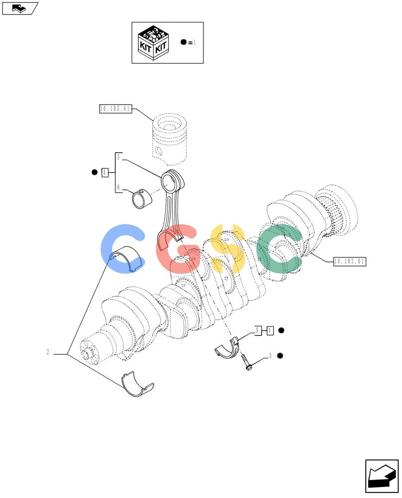 神钢零件查询(F4HFE613Z A005) - ENGINE 5801366340 - 84285367 (9/10-) (10.105.02) - CONNECTING ROD (504336352) Kobelco