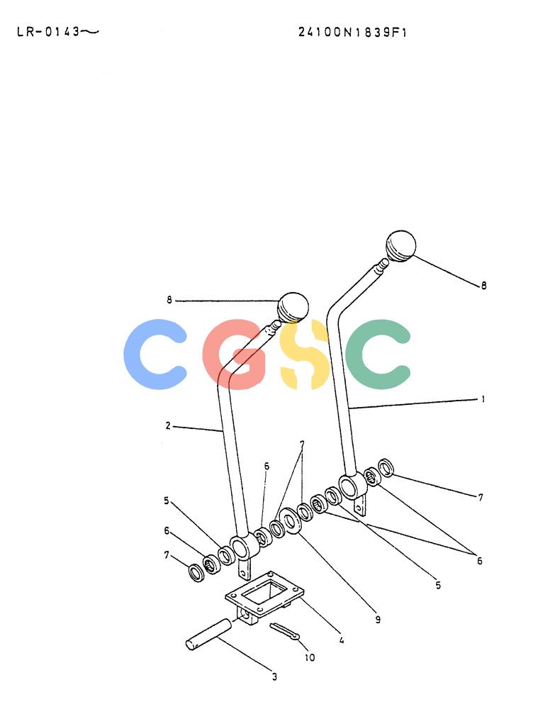 神钢零件查询(K914) - EXCAVATOR ASN LR-0143 (1/79-12/03) (03-021) - LEVER ASSY CONTROL P/N 24100N1839F1 Kobelco