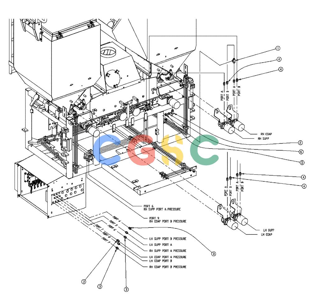 凯斯零件查询(438) - FLEX-AIR APPLICATOR - 2003 (3/03-10/03) (02-020) - FITTING GROUP, TRIPLE BIN, 37 & 50 CU FT Case Agriculture