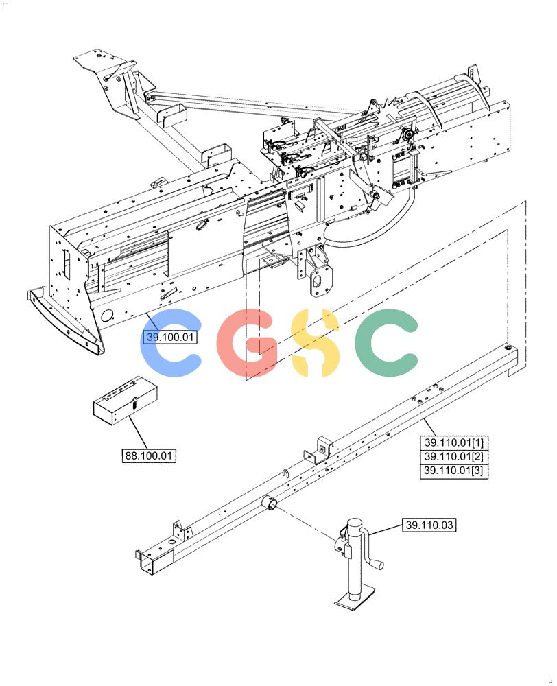 凯斯零件查询(SB541C) - SMALL SQUARE BALER (9/09-12/10) (00.000.39) - PICTORIAL INDEX , FRAME Case Agriculture