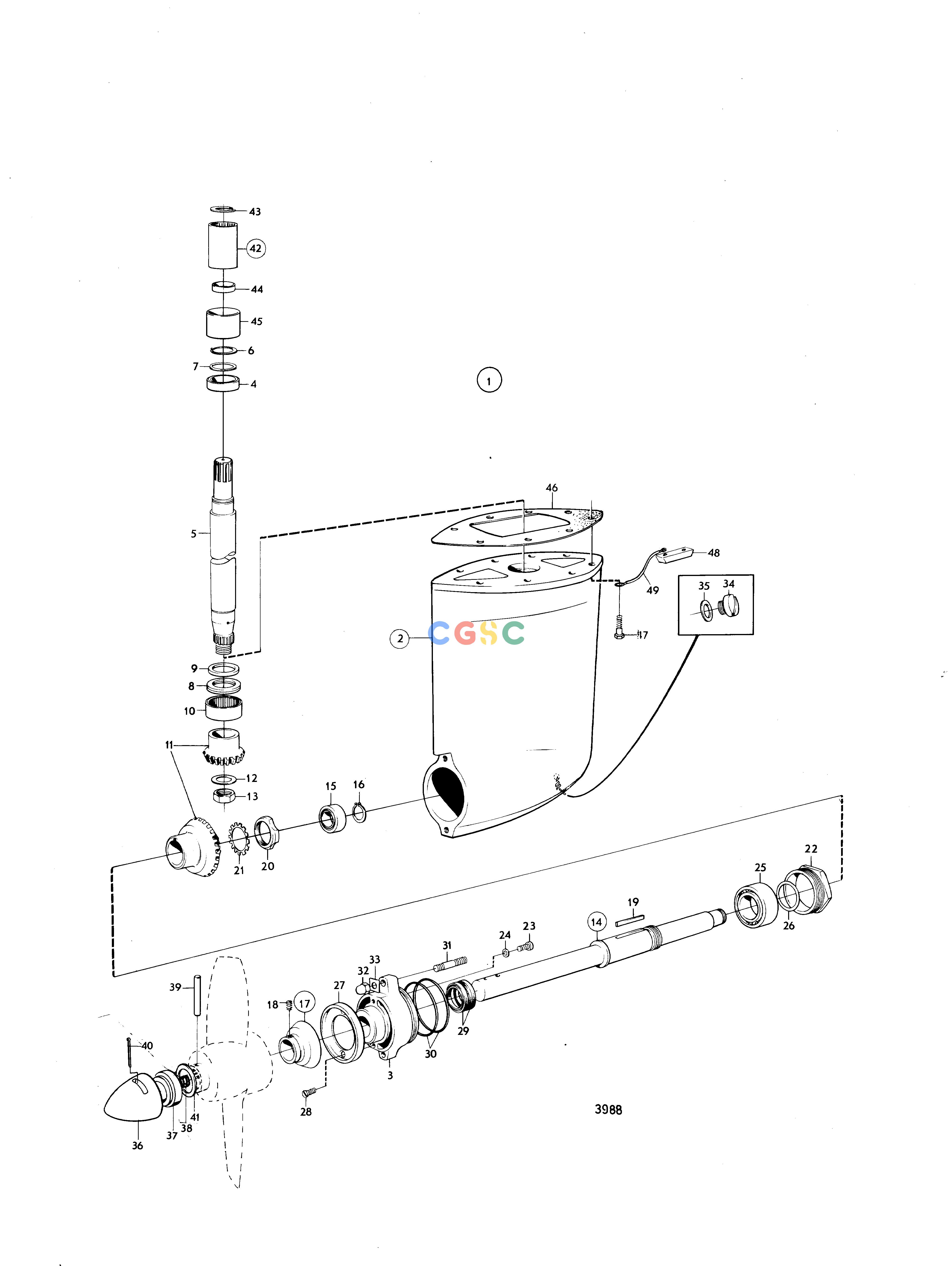 沃尔沃零件查询MD5A; MD5B; MD5CTransmissionsLower Gear Unit Sail Boat Drive Unit 100SEPC Volvo Penta Parts catalog