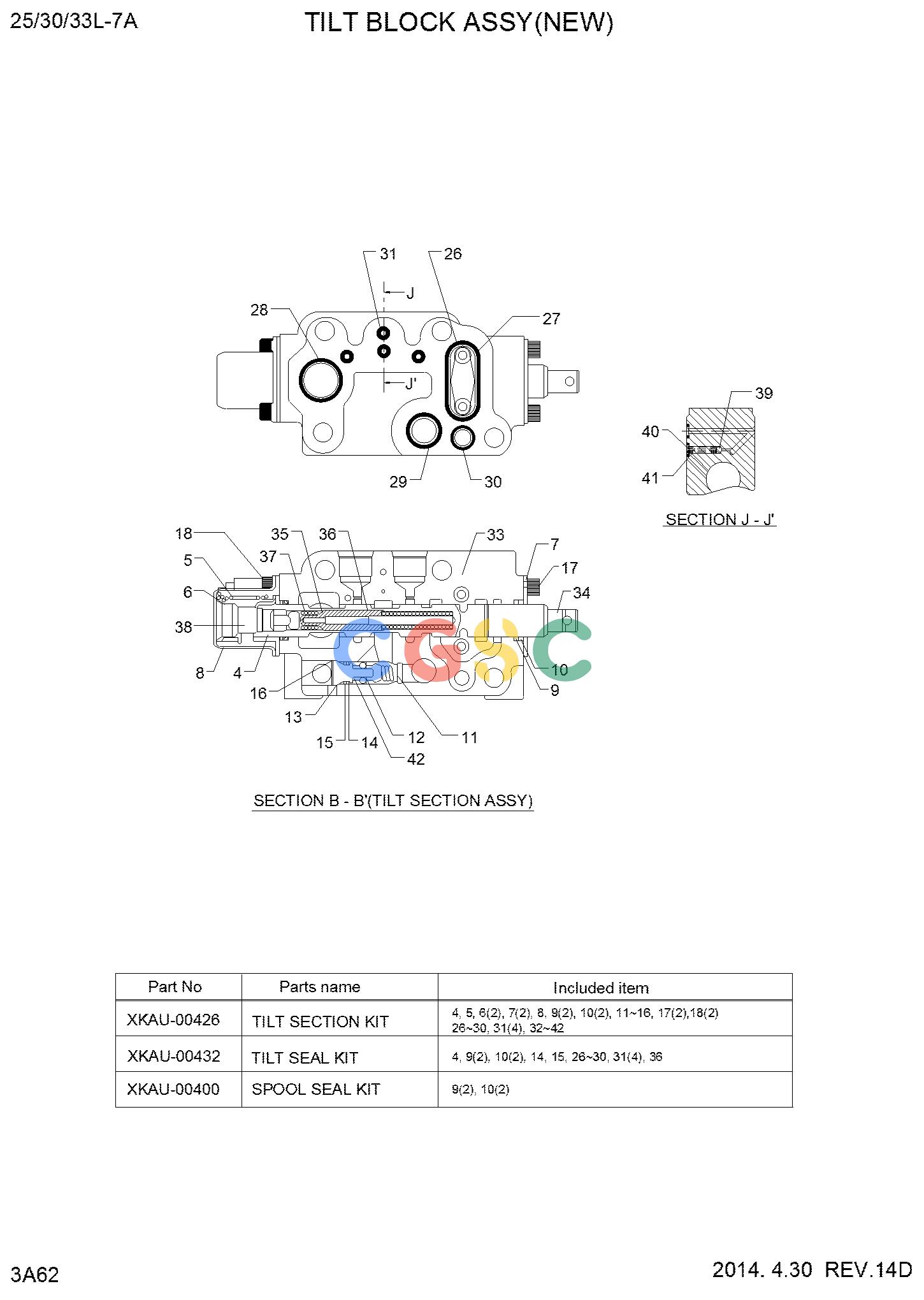 现代零件查询25/30/33L-7A TILT BLOCK ASSY (NEW,33L-7A)EPC Hyundai 