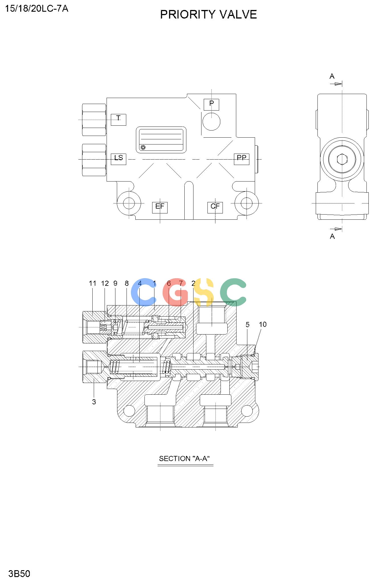 现代零件查询15/18/20LC-7A PRIORITY VALVEEPC Hyundai 