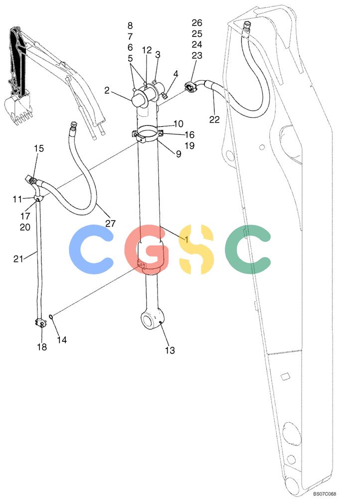 神钢零件查询(SK170-8) - ACERA MARK III EXCAVATOR - TIER 3 (NA) ASN YM04-U1601 - (5/07-12/12) (04-11[00]) - HYDRAULIC LINES - ARM (STD) (YM43H00012F1) Kobelco